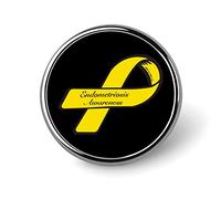 Badge de sensibilisation à l'endométriose avec ruban jaune, épingles rondes d'identité, broches, badges pour chapeaux, vestes, décoration