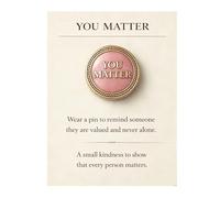 Badge de soin sur le thème de la compassion en forme de cœur pour le bien-être mental, broche en alliage de qualité supérieure pour vestes, chapeaux et sacs, taille unique, comme décrit