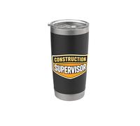 Badge de superviseur de la construction Équipe de supervision Gobelet isotherme en acier inoxydable double paroi