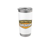 Badge de superviseur de la construction Équipe de supervision Gobelet isotherme en acier inoxydable double paroi