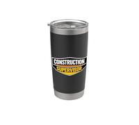 Badge de superviseur de la construction Équipe de supervision Gobelet isotherme en acier inoxydable double paroi