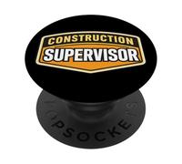 Badge de superviseur de la Construction Équipe de Supervision PopSockets PopGrip Adhésif