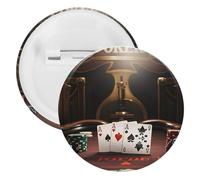 Badge de tournoi de poker en fer blanc personnalisé - Broche ronde - Grand bouton artisanal - Convient pour les enseignants, les infirmières, les médecins, le personnel, les cadeaux de fête, 12PCS