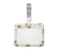 Badge de travail mignon en forme de loutre de dessin animé flottant sur l'eau, coque de protection coulissante horizontale avec fenêtre transparente