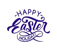 badge de vacances de Pâques composé d'un œuf, d'une oreille de lapin et d'une croix Stickers muraux 64x83.4cm Ne se décolle pas Bleu foncé