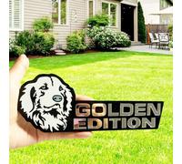 Badge de voiture en forme de chien découpé au laser - Autocollant 3D pour voiture - Cadeau amusant et étanche pour camion, camping-car, moto, bateau (Golden Retriever)