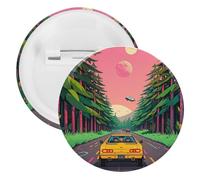 Badge de voiture robotique en métal de style science-fiction, broches rondes en métal, broche légère pour sac à dos, épingles à boutons tendance pour chemises, vestes, châle, manteau, unisexe, 20PCS