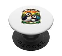 Badge de Voyage Mère et bébé Macareux des îles Féroé PopSockets PopGrip Adhésif