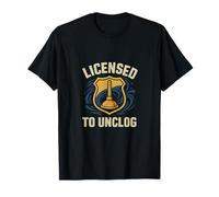 Badge d'électricien sous licence pour déboucher le plombier T-Shirt