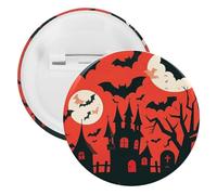 Badge d'Halloween rond en métal, broche légère pour sac à dos, épingles à boutons tendance pour chemises, vestes, châle, manteau, unisexe, 5PCS, Fer blanc, épingles rondes en métal