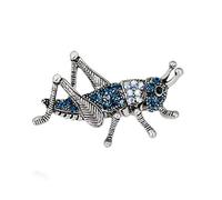 Badge d'insecte ou broche en strass pour femme, robe vintage, décoration de bijoux, broche en cristal, épingles, bleu, taille 4,1 x 2,9 cm, pratique et pratique