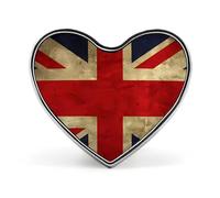 Badge drapeau britannique en forme de cœur, joli porte-badge d'identification pour woker, broche en métal, épinglettes en forme de cœur d'amour pour homme et femme, cadeau de médecin, sacs à dos et