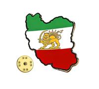 Badge drapeau national - Épingles patriotiques pour honorer | 2,3 cm en acier inoxydable avec fermoir papillon, emblème iranien pour vêtements, chapeaux, accessoires commémoratifs du patrimoine pour