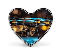 Badge drone en forme de cœur, joli porte-badge d'identification pour woker, broche en métal, épinglettes en forme de cœur d'amour pour homme et femme, cadeau de médecin, sacs à dos et accessoires de