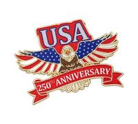 Badge Eagled pour le jour de l'indépendance des Américains 250e anniversaire pour décorer vestes, manteaux et tenues formelles, One Size, Comme décrit
