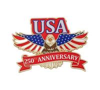 Badge Eagled pour le jour de l'indépendance des Américains 250e anniversaire pour décorer vestes, manteaux et tenues formelles, One Size, Comme décrit