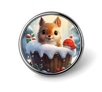 Badge écureuil rond, broches, badges pour chapeaux, vestes, décoration