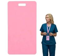 Badge effaçable - Note adhésive réutilisable en silicone - Stylo à bille et à l'alcool - Carnet léger pour carte d'identité - Carnet de notes pour rapport rapide pour infirmières, médecins (rose)