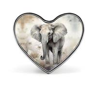 Badge éléphant mignon en forme de cœur, porte-badge d'identification mignon pour woker, broche en métal, épinglettes en forme de cœur d'amour pour homme et femme, cadeau de médecin, sacs à dos et