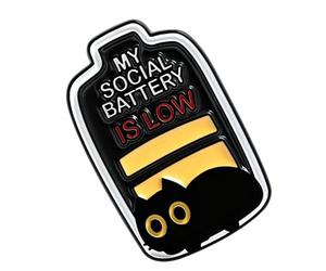 Badge émaillé polyvalent pour attacher à des vêtements, sacs ou chapeaux pour transmettre la fatigue sociale