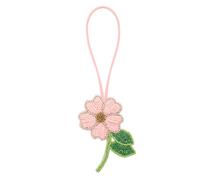 Badge en corde avec perles florales et strass pour embellir vêtements, sac, lanière et accessoires (N)
