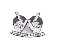 Badge en émail avec inscription « Whatever Forever » en forme de cœur pour veste, chemise, sac, décoration pratique