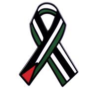 Badge en émail en forme de ruban broche drapeau de la Palestine, badge de drapeau palestinien, brassard de Palestine en émail en tissu national pour chapeau