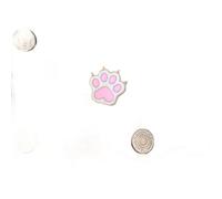 Badge en émail : patte de chien rose avec accents émaillés pour vêtements