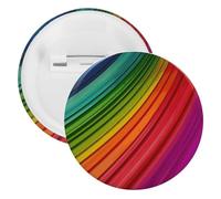Badge en fer blanc à rayures arc-en-ciel - Grande broche ronde - Convient pour les enseignants, les infirmières, les médecins, le personnel, les cadeaux de fête, 12PCS, Plastique, Plastiques