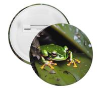 Badge en fer blanc avec motif grenouille d'arbre de la paix - Grande broche ronde - Convient pour les enseignants, les infirmières, les médecins, le personnel, les cadeaux de fête, 12pcs, Plastique