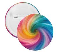 Badge en fer blanc coloré arc-en-ciel - Broche ronde personnalisée - Grand bouton artisanal - Convient pour les enseignants, les infirmières, les médecins, le personnel, les cadeaux de fête, 1PCS