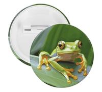 Badge en fer blanc grenouille d'arbre personnalisé avec grand bouton artisanal adapté pour les enseignants, les infirmières, les médecins, le personnel, accessoires de cadeau de fête, 20PCS, Plastique