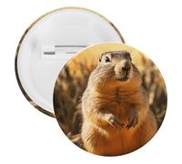 Badge en fer blanc marmotte dessiné à la main - Grande broche ronde - Convient pour les enseignants, les infirmières, les médecins, le personnel, les cadeaux de fête, 12pcs, Plastique, Plastiques