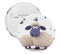 Badge en fer blanc personnalisé en forme de mouton - Grand bouton artisanal - Convient pour les enseignants, les infirmières, les médecins, le personnel, les cadeaux de fête, 1Pcs, Plastique