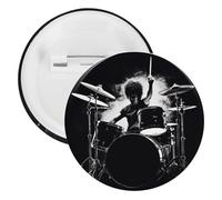 Badge en fer blanc personnalisé pour batteur - Grande broche ronde - Convient pour les enseignants, les infirmières, les médecins, le personnel, les cadeaux de fête, 5PCS, Plastique, Plastiques