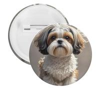 Badge en fer blanc Shih Tzu - Broche ronde personnalisée - Convient pour les enseignants, les infirmières, les médecins, le personnel, les cadeaux de fête, 20PCS, Plastique, Plastiques
