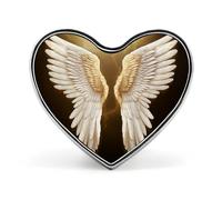 Badge en forme d'aile d'ange en forme de cœur, joli porte-badge d'identification pour woker, broche en métal, épinglettes en forme de cœur pour homme et femme, cadeau de médecin, accessoires de