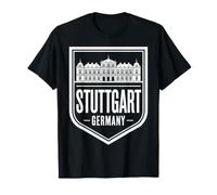 Badge en Forme de Blason Line Art du Palais de Stuttgart, Allemagne T-Shirt