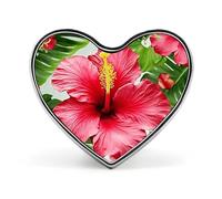 Badge en forme de cœur en forme de fleur d'hibiscus, joli porte-badge d'identification pour woker, broche en métal, épinglettes en forme de cœur d'amour pour homme et femme, cadeau de médecin