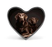 Badge en métal avec motif labrador retriever marron - 2,3 cm - Pour chapeau, chemise, vêtements, sacs, 1*0.8 in, Aluminium