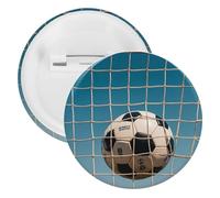 Badge en métal rond avec inscription « Football in the Football in The Football Network » - Broche légère pour sac à dos - Pour chemises, vestes, châles, manteaux - Unisexe, 20PCS, Fer blanc, épingles