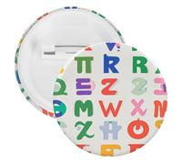 Badge en métal rond en forme de lettre anglaise, broche légère pour sac à dos, épingles à boutons tendance pour chemises, vestes, châle, manteau, unisexe, 5PCS, Fer blanc, épingles rondes en métal