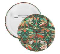 Badge en métal rond en forme de libellule - Broche légère pour sac à dos - Épingles à boutons tendance pour chemises, vestes, châles, manteaux - Unisexe, 12PCS, Fer blanc, épingles rondes en métal