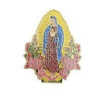 Badge en métal scintillant pour la Sainte Mère - Accessoire pour décoration de chapeau, Métal