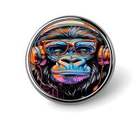 Badge/épinglette ronde en métal imprimé, style graffiti musical, pour hommes et femmes, 2,5 cm (1 pouce).