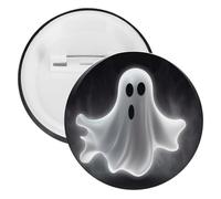 Badge fantôme noir et Halloween en métal, broches rondes légères pour sac à dos, épingles à boutons tendance pour chemises, vestes, châle, manteau, unisexe, 12PCS, Fer blanc, épingles rondes en métal