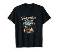 Badge « Find Comfort in The Wild Camping Mountain » T-Shirt