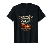 Badge « Find Comfort in The Wild Camping Mountain » T-Shirt