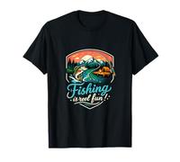 Badge « Fishing is Reel Fun Camping Mountain » T-Shirt