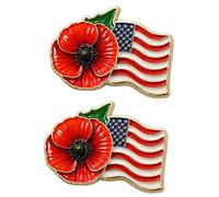 Badge floral 2D pour commémorer les soldats et les vétérans, 2pcs, Comme décrit